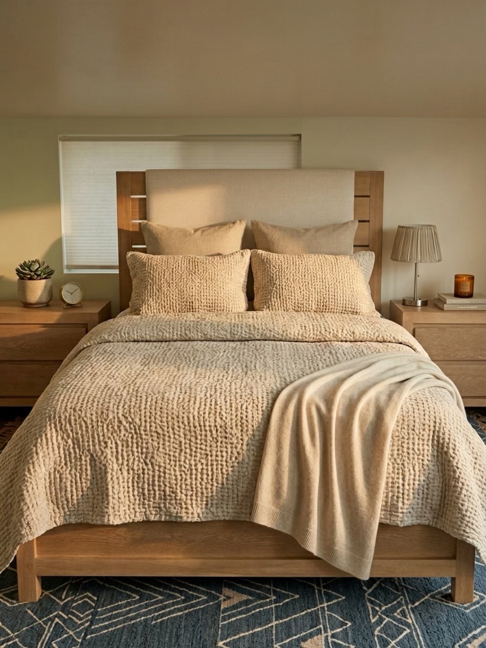 Restoration Hardware Neutral Gray Textured Bedding Set - Cozy Quilted Comfort